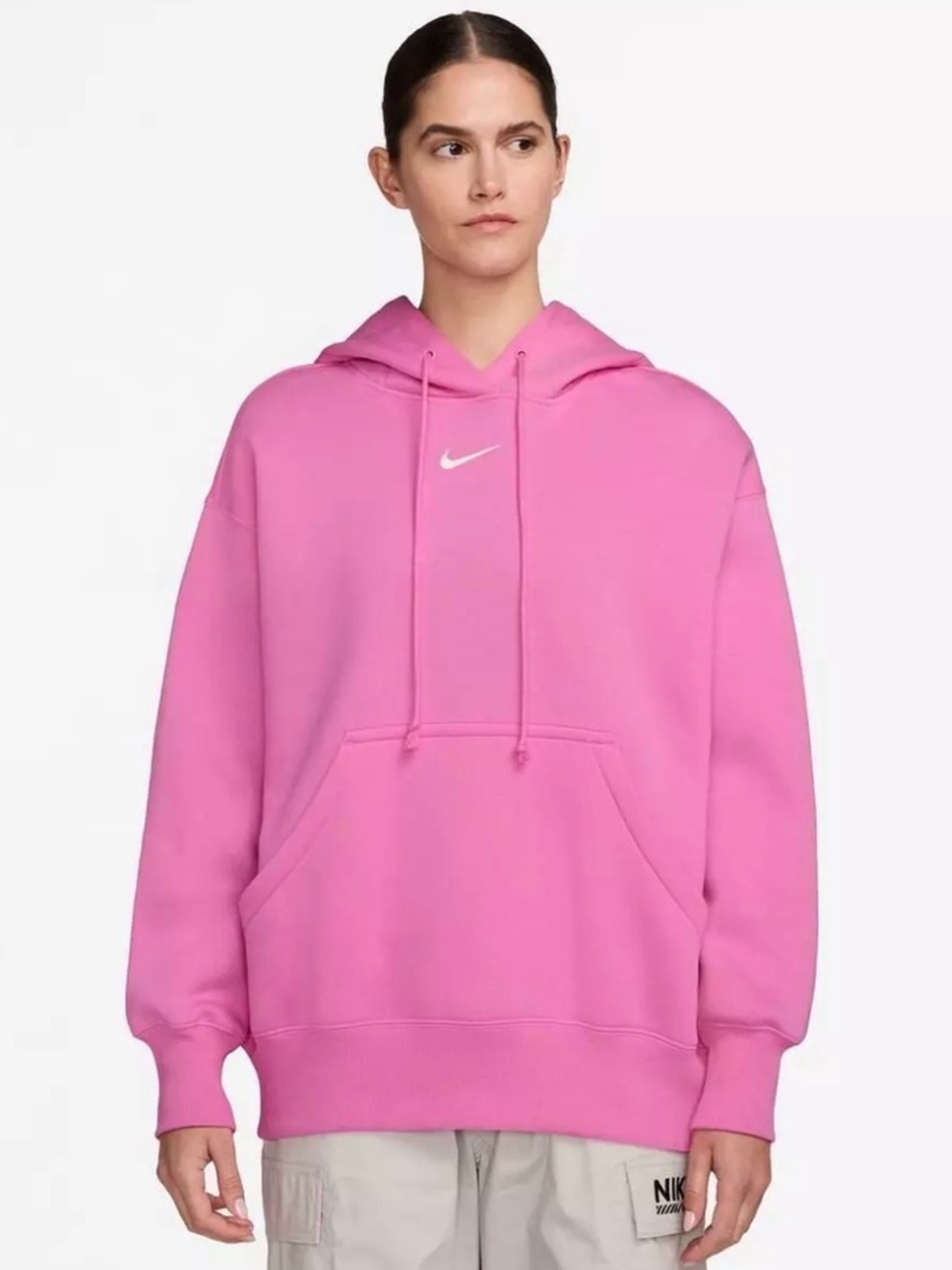 Nike Pink Pullover Hoodie with White Swoosh